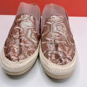 Bluegenex Sequin Rose Gold Loafers
